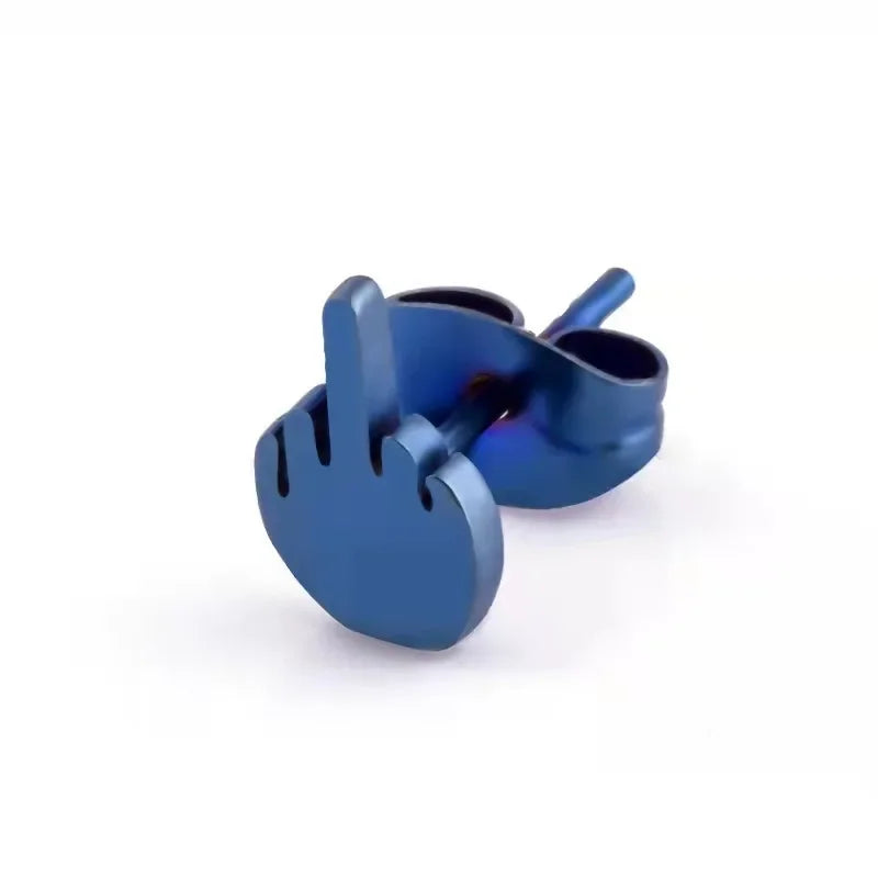 Vintage Punk Middle Finger Ear Studs Earrings for Men Women Unisex Fashion Cool Creative Personality Stud Earrings Jewelry Viralgem Store