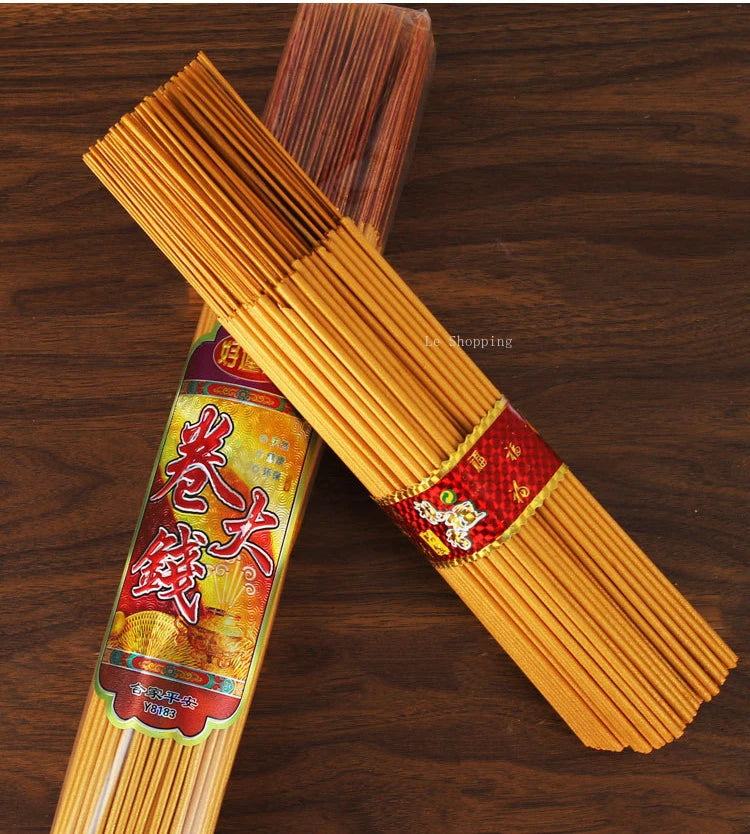 500g Smokeless Thread Incense Gold Roll Money Bamboo Incense Home Worship God of Wealth Incense To Purify The Air Aromatherapy
