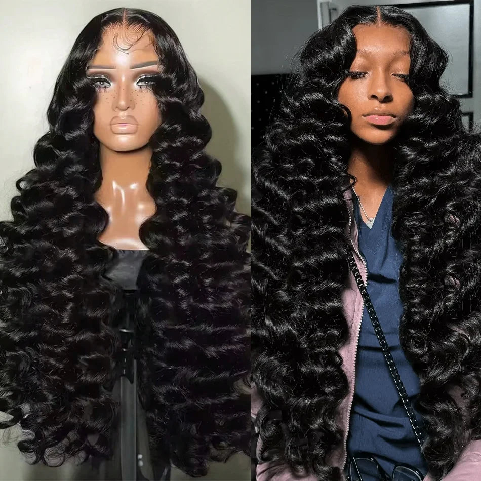 250 Density Curly deep wave 13x6 hd lace front human hair wig 40 Inch Brazilian Body Wave 13x4 Breathable Human Hair Wigs Women Viralgem Store