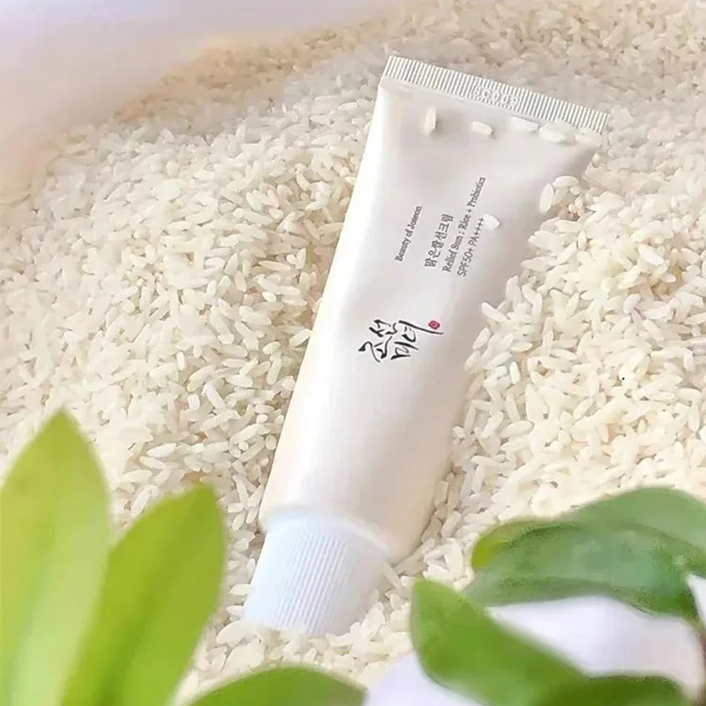 SPF50+ Sunscreen Korean Rice Probiotic Solar Blocker Skin Whitening Cream Anti UV Sun Block Facial Mild Moisturizer Serum 50ml