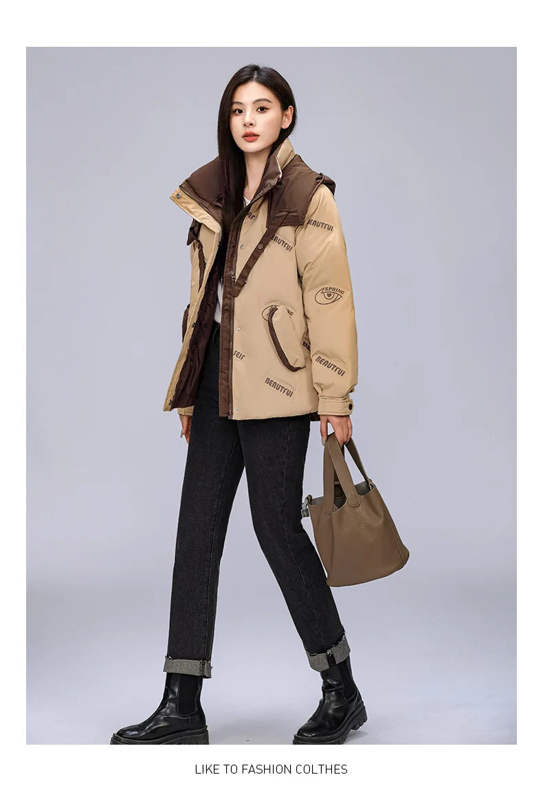 Women Pink Gothic Hoodies Parka 90s Vintage Jacket Overcoat Warm Thicken Coat Harajuku Padded Jacket Clothes Winter Autumn 2024