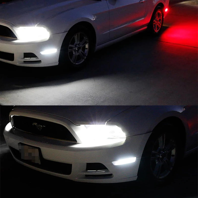 2pcs Car Front Rear Bumper Side Marker Light White For Ford Mustang Base GT Shelby GT500 Boss 302 2010 2011 2012 2013 2014