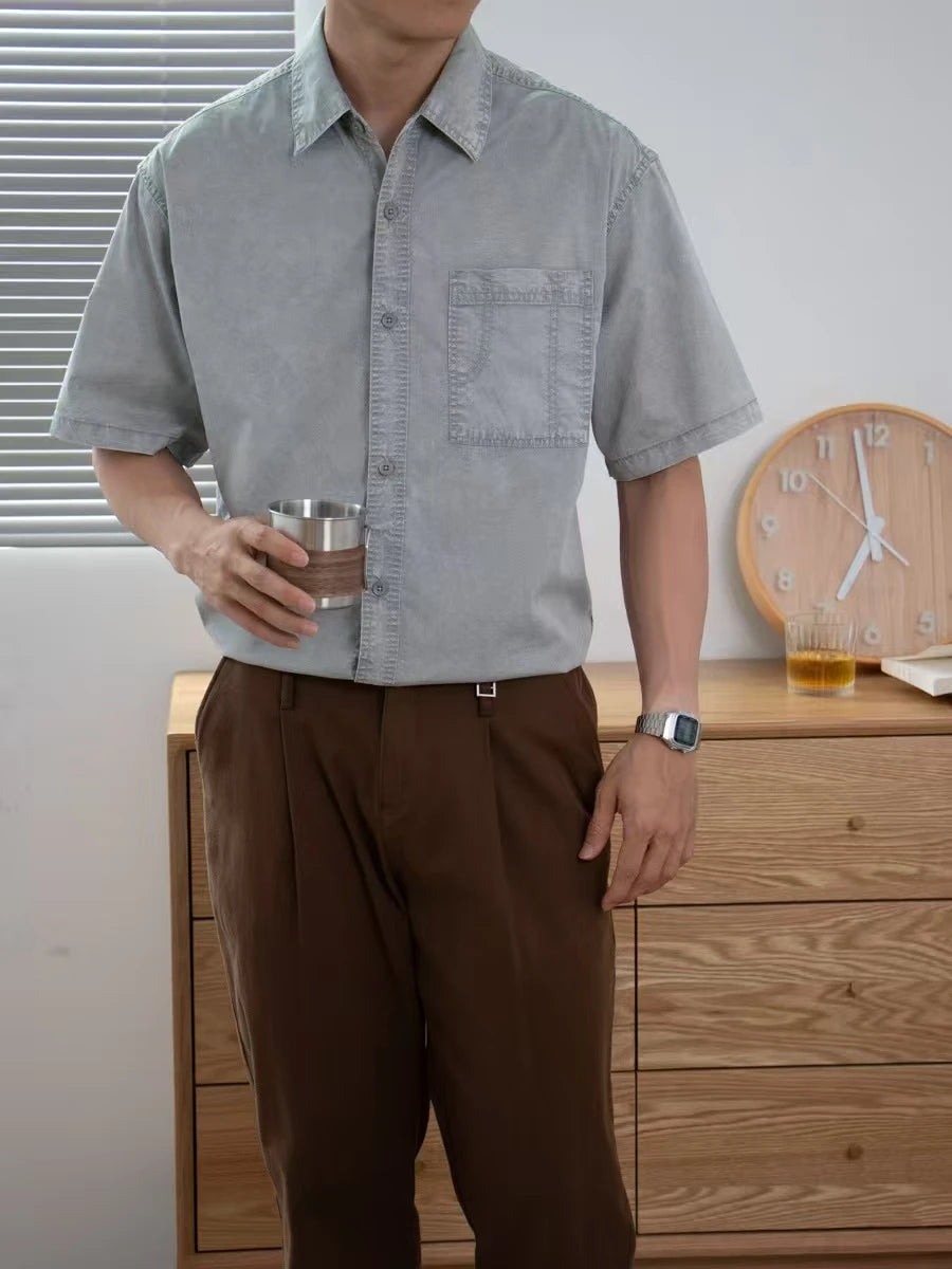 Vintage Snowflake Casual Shirt Customizable Logo Print High-End Series Men's Fashion Classic Style Clothing Viralgem Store