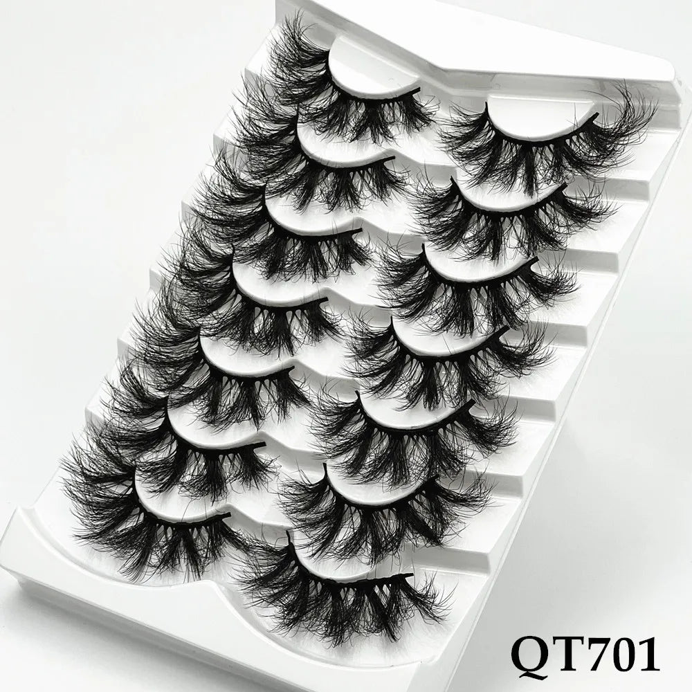 5/7/8 pairs 3D mink Lashes ,soft fluffy natural false eyelashes，individual eyelash extension, makeup tools lashes wholesale