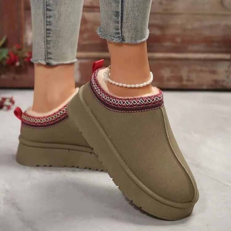 2024 New Women's Wool Slippers Warm Platform Wool Slipperswomen Slippers   Women  Sheepskin Slippers Women Shoes