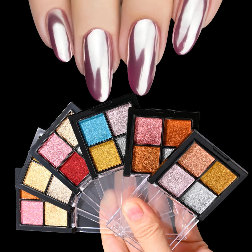 1 Box Mirror Glitter Powder Nail Decoration Metallic Chrome Nail Powder Set Y2K Rubbing Glitter Pigment Flakes Manicure Accessor