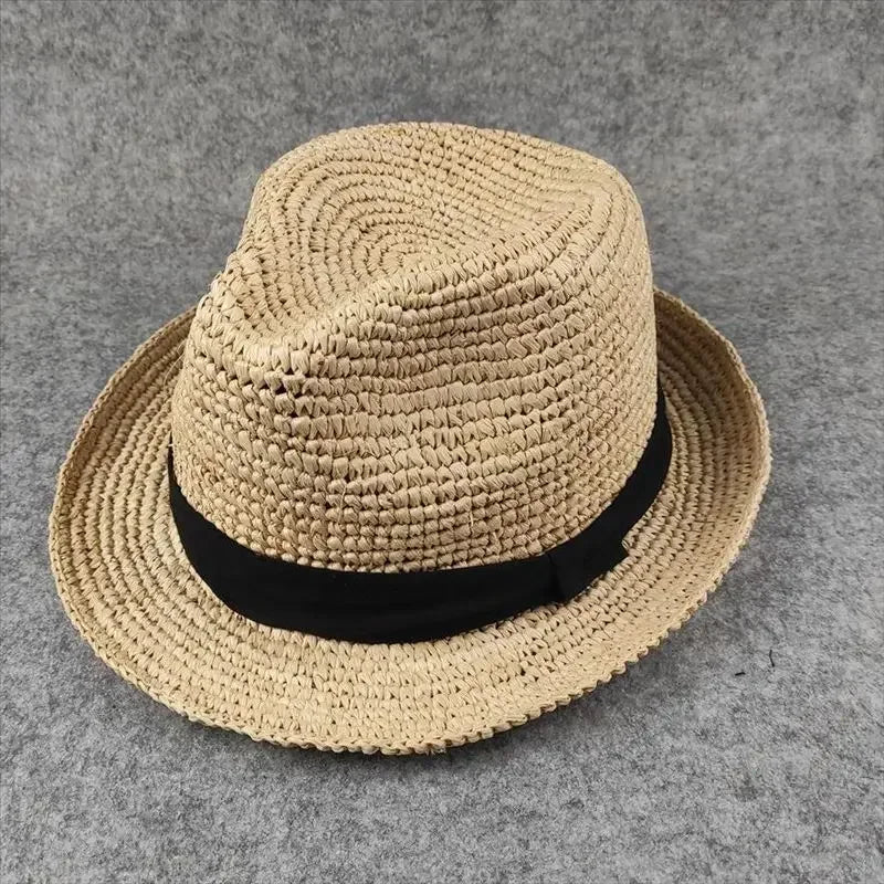 XL Large Size 61cm Panama Straw Hat for Woman and Man Foldable Straw Woven Sun Hat UPF 50+ Uv Sun Protection Shading Summer  Hat