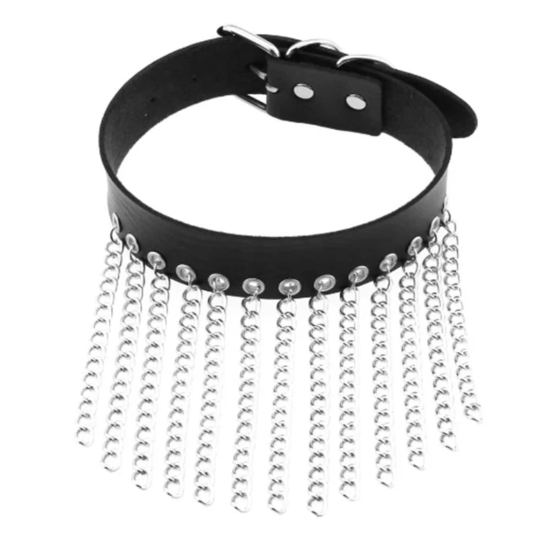 1Pc  Harajuku Cosplay Rivet Punk Rock Gothi Women Collar Sexy PU Leather Heart Cross Spike Hip Hop Bondage Choker Jewelry Bulk Viralgem Store