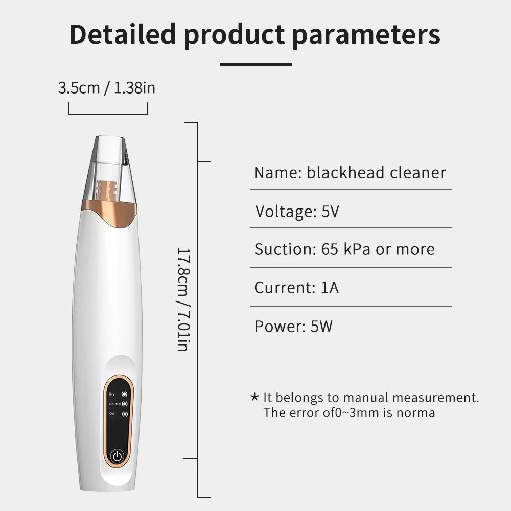 USB Rechargeable Electric Blackhead Remover Vacuum Face Pore Cleaner Whiteheads Black Spots Pimple Acne Extractor Skin Care Set Viralgem Store