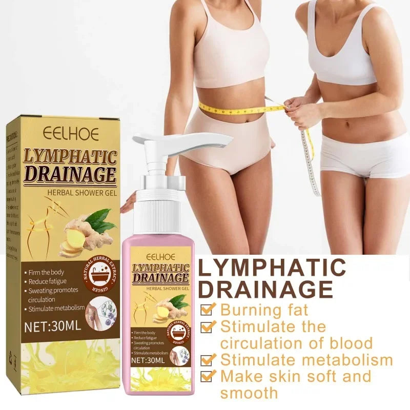 Women Lymphatic Drainage Herbal Shower Gel 30ml Slimming Weight Loss Deep Cleaning Body Wash sculping firming skin Shower Gel Viralgem Store