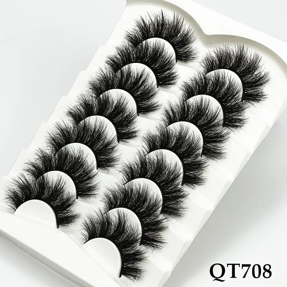 5/7/8 pairs 3D mink Lashes ,soft fluffy natural false eyelashes，individual eyelash extension, makeup tools lashes wholesale