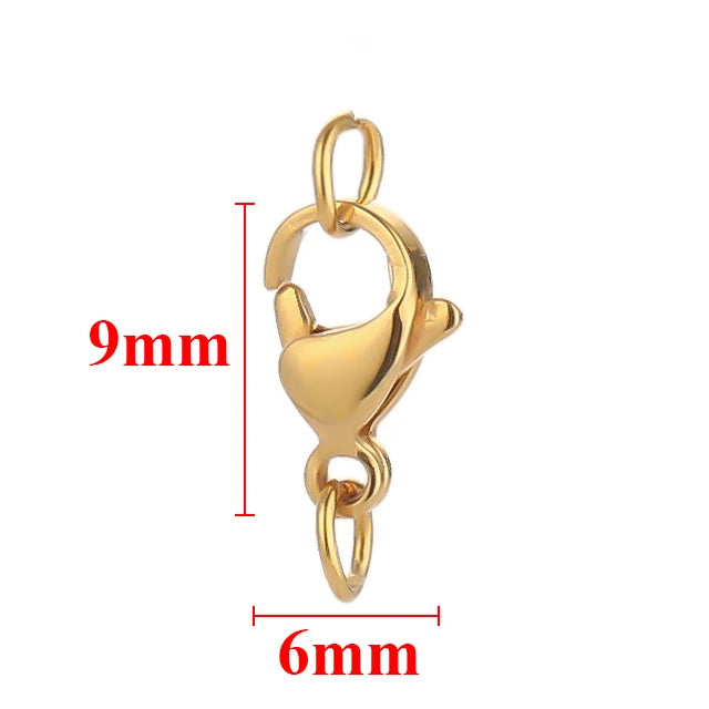 25Pcs Stainless Steel Lobster Clasps Jump Rings Hooks Connector Bracelet Necklace Chains DIY Jewelry Making Findings Supplies