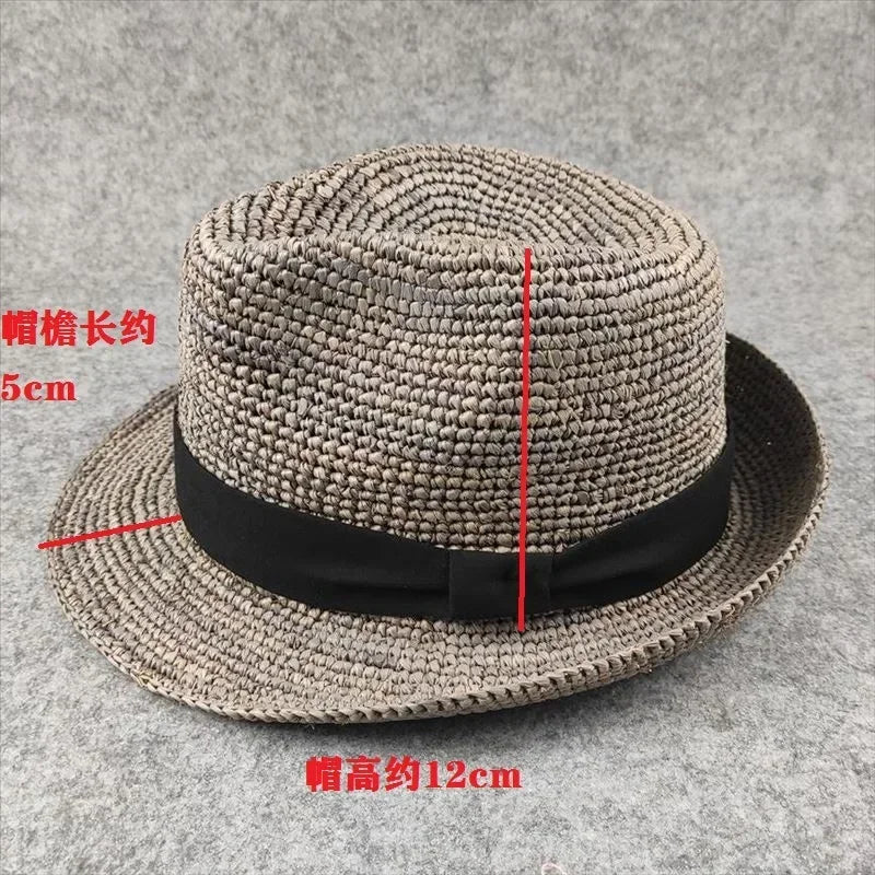 XL Large Size 61cm Panama Straw Hat for Woman and Man Foldable Straw Woven Sun Hat UPF 50+ Uv Sun Protection Shading Summer  Hat