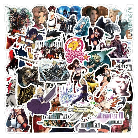 60pcs FINAL FANTASY Cartoon Stickers Suitcase Water Cup Stationery Mobile Phone Car Scooter Laptop Decorative Stickers Viralgem Store