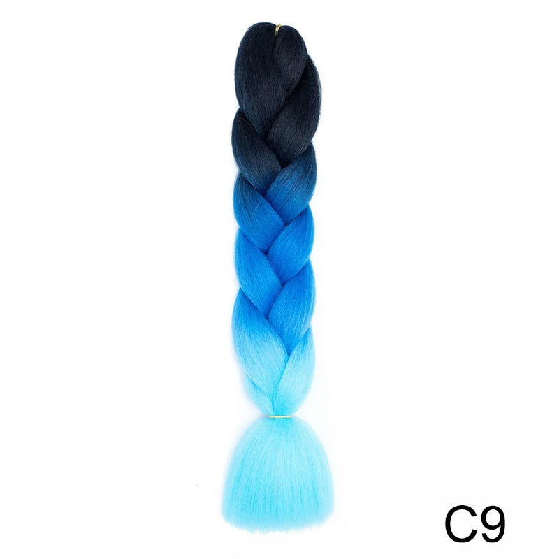 Synthetic Jumbo Braids Hair 24Inch Braiding Hair Extensions Ombre Fake Hair For Crochet Box Braid Blue Purple for Women Viralgem Store