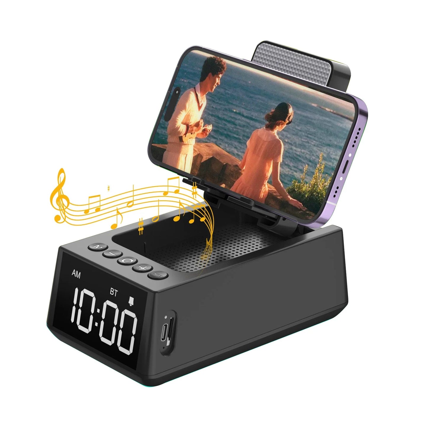WISETIGER S207 BT5.3 Speaker Music Speaker Wireless with Loud Alarm Clock Gift Speaker with 12H Display Viralgem Store