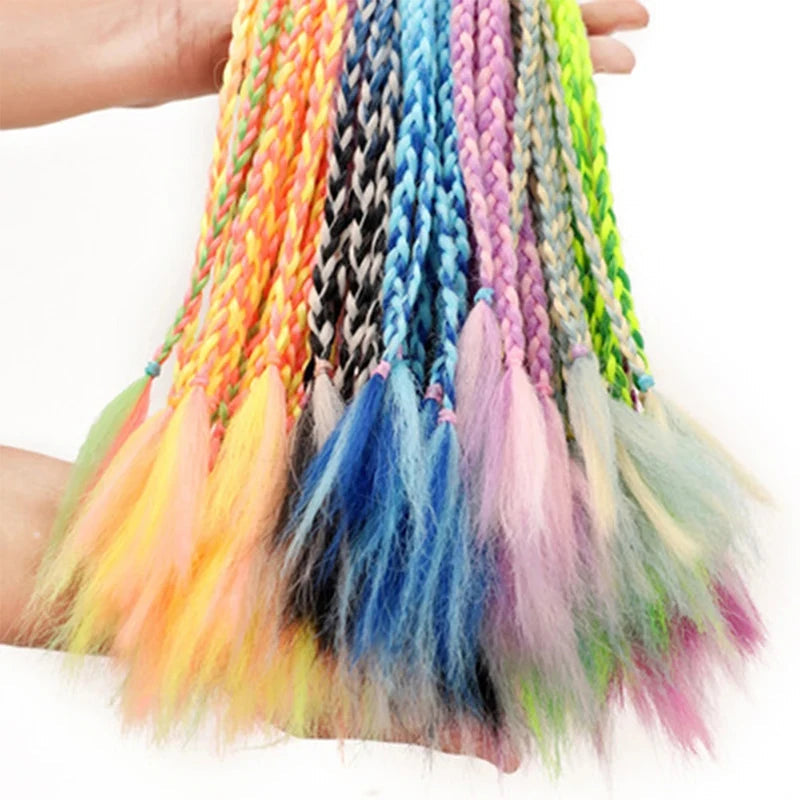 35cm Girl Thicker Wig Ponytail Hair Ropes Kids Twist Braid Rope Headdress Hair Braider Elastic Hair Band Rubber Hair Accessories Viralgem Store