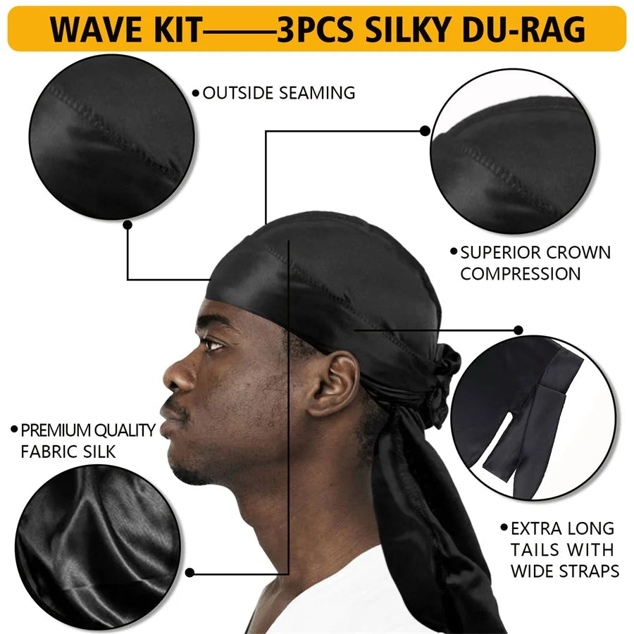 Wave shampoo Kit for Men Anti-frizz Wax Cream Layered Styling Hair Pomade Deep Clean Care Product with Hair Brush and Pirate Hat Viralgem Store
