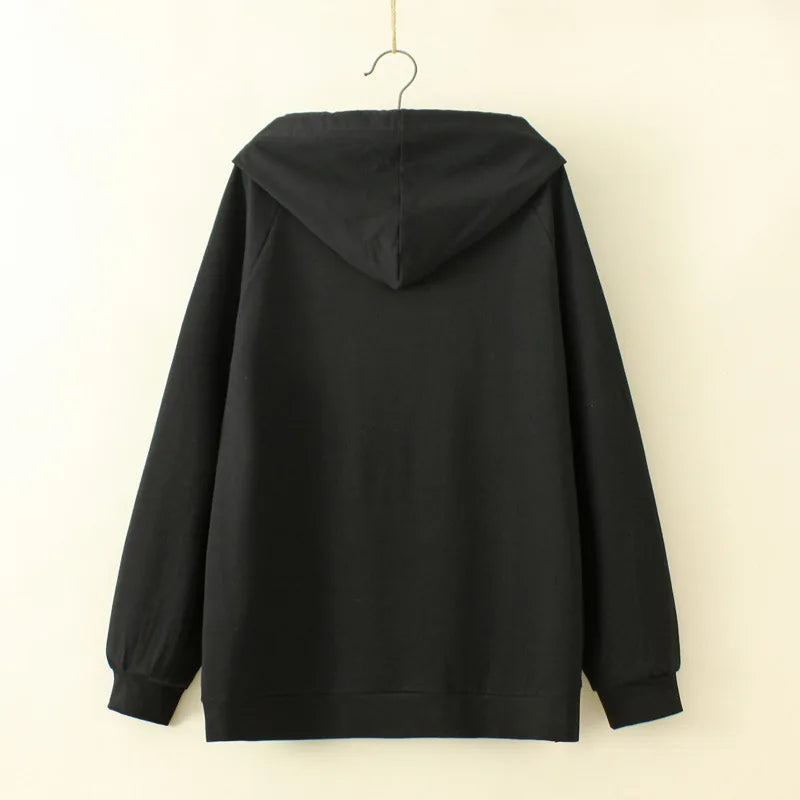 2023 Autumn Women Clothes Plus Size Hoodie Loose Casual Hooded Sweatshirt Curve Female S73 2315