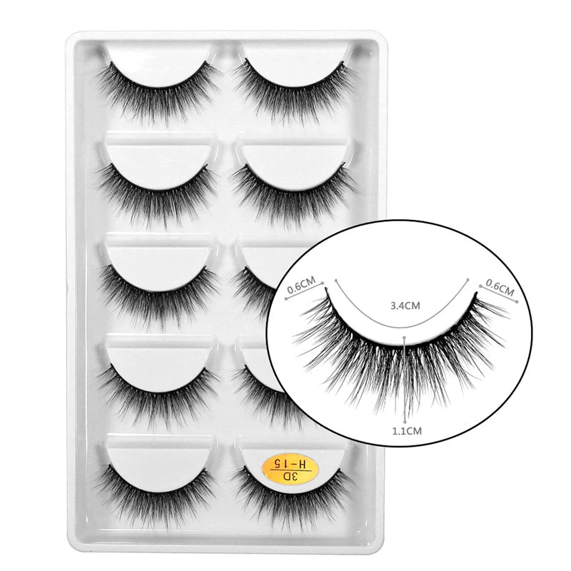5 Pairs 3D Mink False Eyelashes h13, Soft Eyelash Extension Natural Eyelashes makeup Lashes Wholesale G800, G806 Viralgem Store