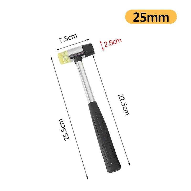 25/30/35/40/45mm Rubber Hammer Double Faced Work Glazing Window Nylon Hammer with Round Head and Non-slip Handle DIY Hand Tool