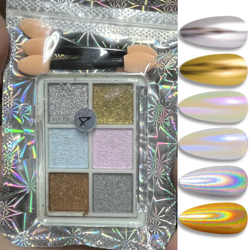 1 Box Mirror Glitter Powder Nail Decoration Metallic Chrome Nail Powder Set Y2K Rubbing Glitter Pigment Flakes Manicure Accessor