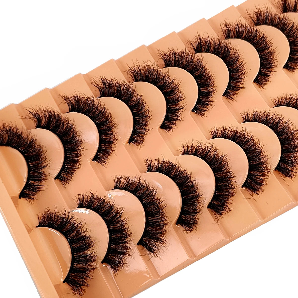 10 Pairs 3D Faux Mink Lashes Fluffy Soft Beauty Wispy Natural Short False Eyelashes Curly lashes Makeup Classic Thick eyelashes