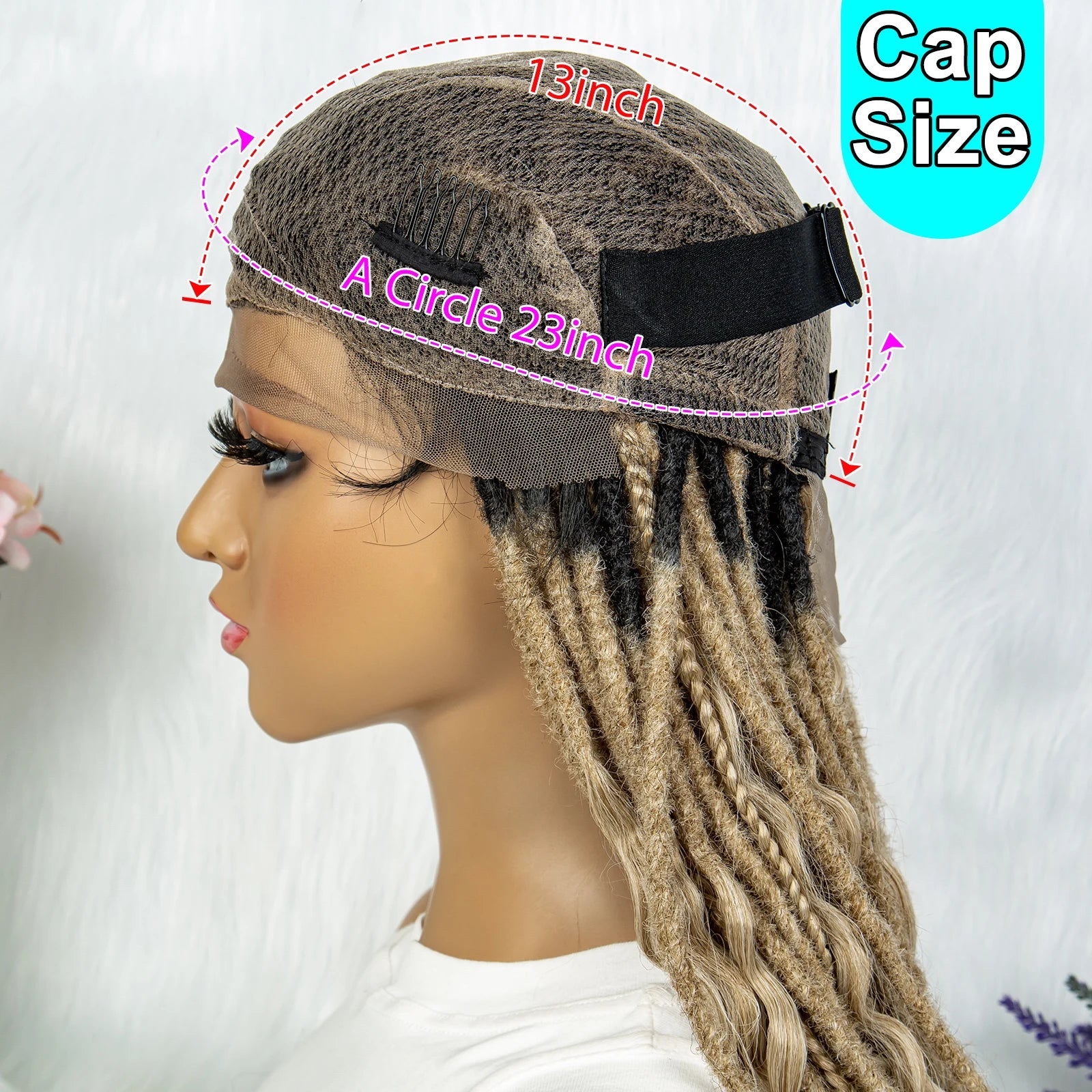 Synthetic Full Lace Wig Braided Wig 28 inch Curly Synthetic Wig Knotless Box Braids Wigs With Baby Hair for Black Women Viralgem Store