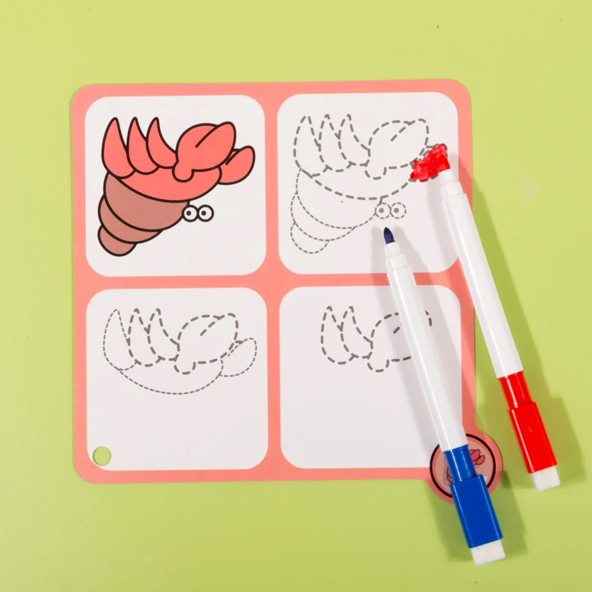 70 Patterns Step-By-Step Learning Simple Drawing Card Book, Reusable Graffiti Set, Cartoon Educational Line Drawing Introductory Enlightenment, Kindergarten Art Activity Teaching Aids, Drawing Skills and Pen Control Training