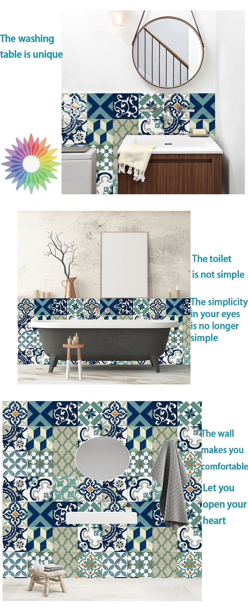 16pcs/set Black & White Tiles Sticker Kitchen Backsplash Wardrobe Bathroom Waterproof Peel & Stick Bright Film Art Wall Decals