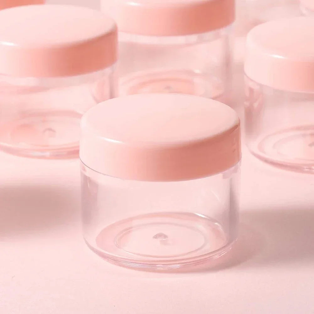 10pcs Make Up Jar Cosmetic Sample Empty Container Plastic Round Lid Small Bottle Eyeshadow Cream Travel Pot 2g 3g 5g 10g 15g 20g