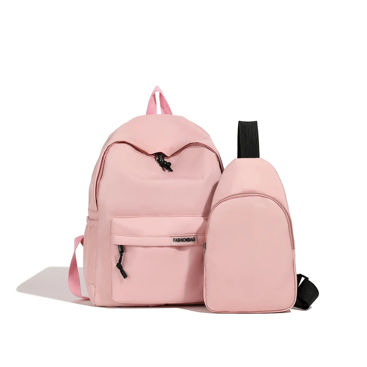 2pcs Bagset back to school Nylon Women Backpack Female Travel Bag  Solid Color Large Capacity School Season Casual Schoolbag