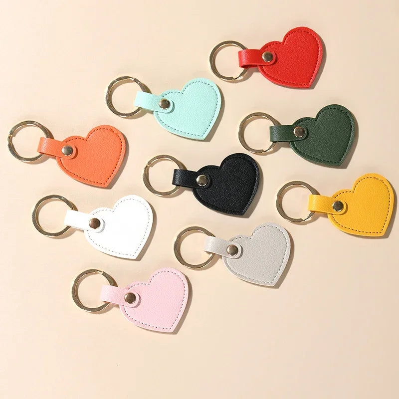 2024 Charm Leather Heart Key Chain Fashion Leather Heart Shape Keychain Women Car Key Holder Home Key Ring Bag Car Pendant Gift Viralgem Store