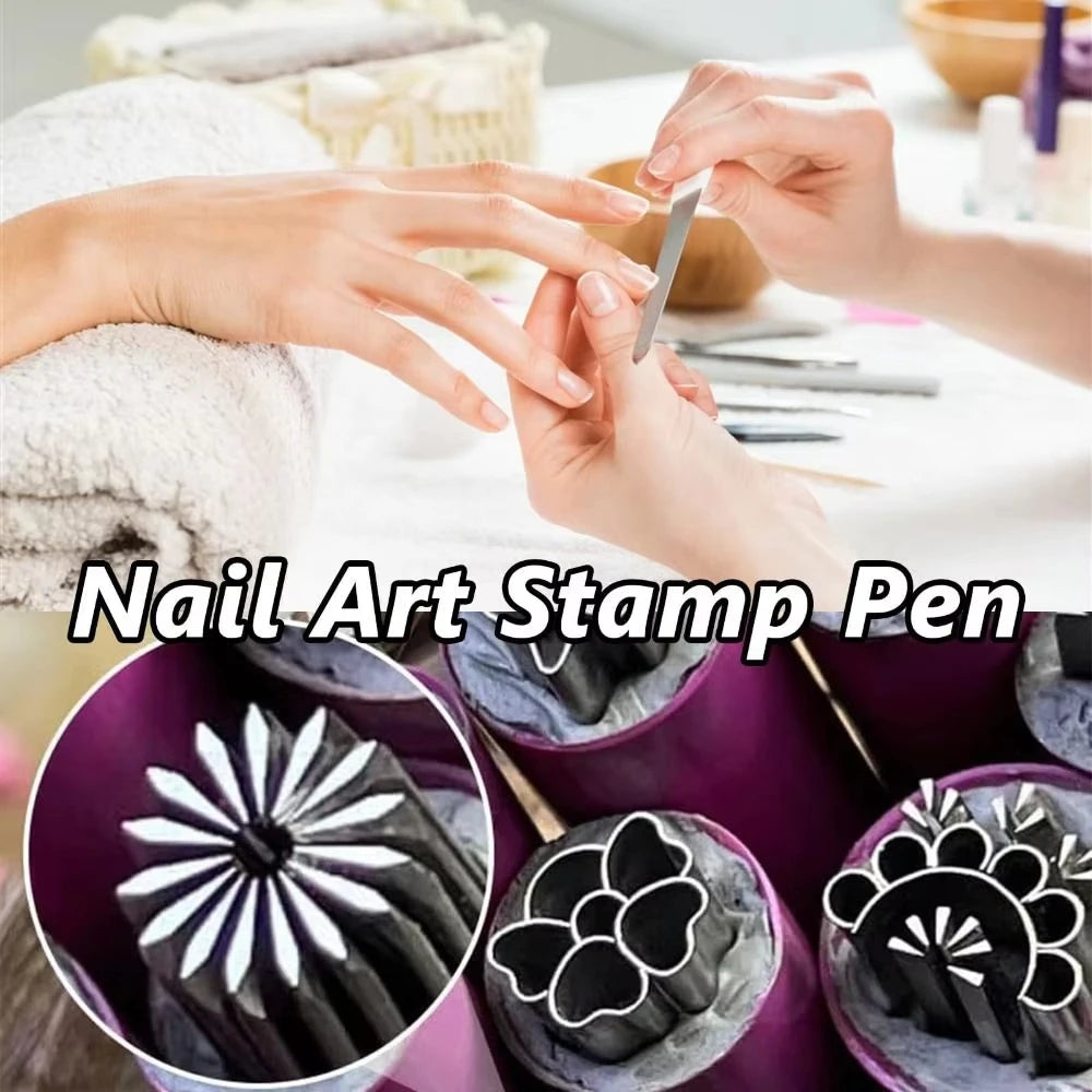 10/6/4pcs Nail Art Stamp Pen Set Handicraft Graffiti Flower Nail Templates Stamper Polishing Painting Drawing DIY Manicure Tools