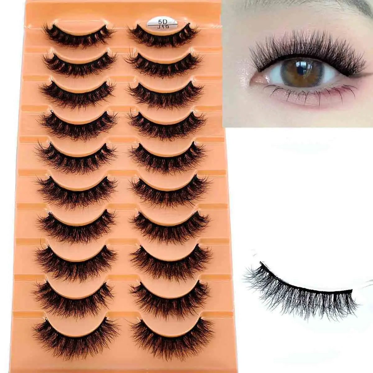 10 Pairs 3D Faux Mink Lashes Fluffy Soft Beauty Wispy Natural Short False Eyelashes Curly lashes Makeup Classic Thick eyelashes
