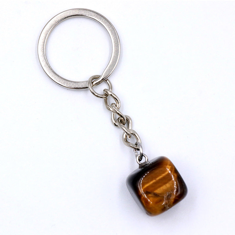 20pcs Natural Rough Raw Stone Crystal Quartzs Keychain Women Men Handbag Hangle Car Key Holder Raw Mineral Stone KeyRing Jewelry Viralgem Store