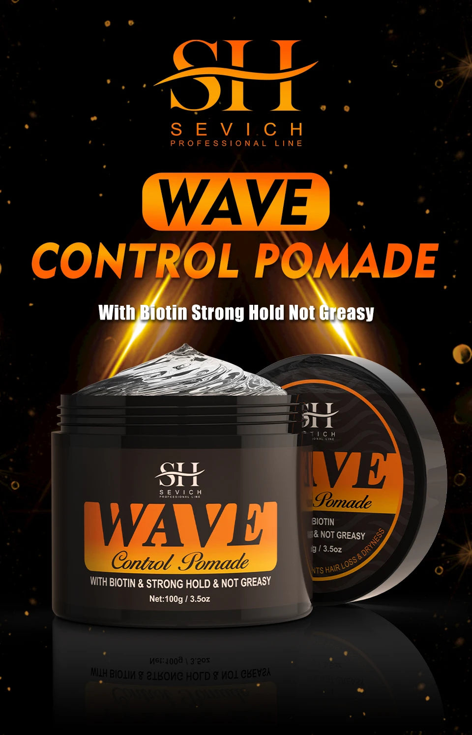 100g Waves Control Pomade Set 360 Wavy Hair Oil With Brush Natural Silky Shine Style Sport Waves Cream For African Black Men