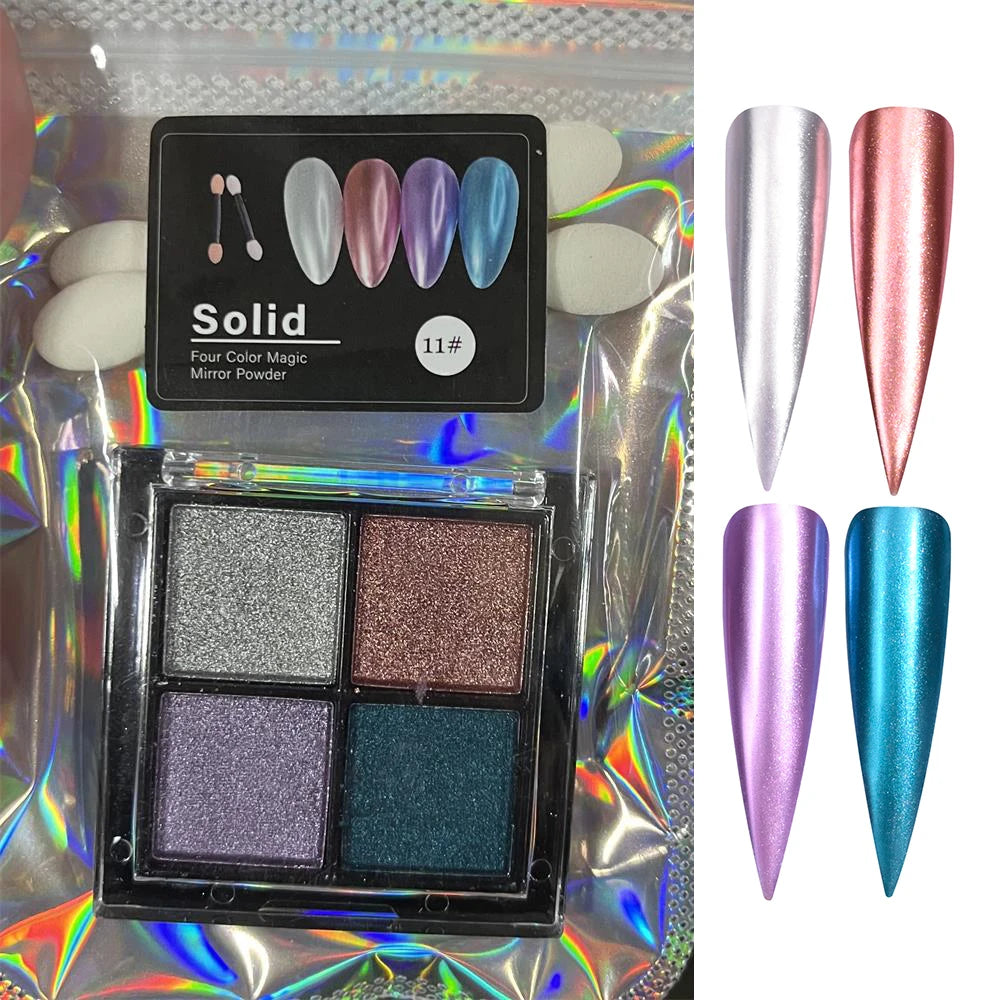 1 Box Mirror Glitter Powder Nail Decoration Metallic Chrome Nail Powder Set Y2K Rubbing Glitter Pigment Flakes Manicure Accessor
