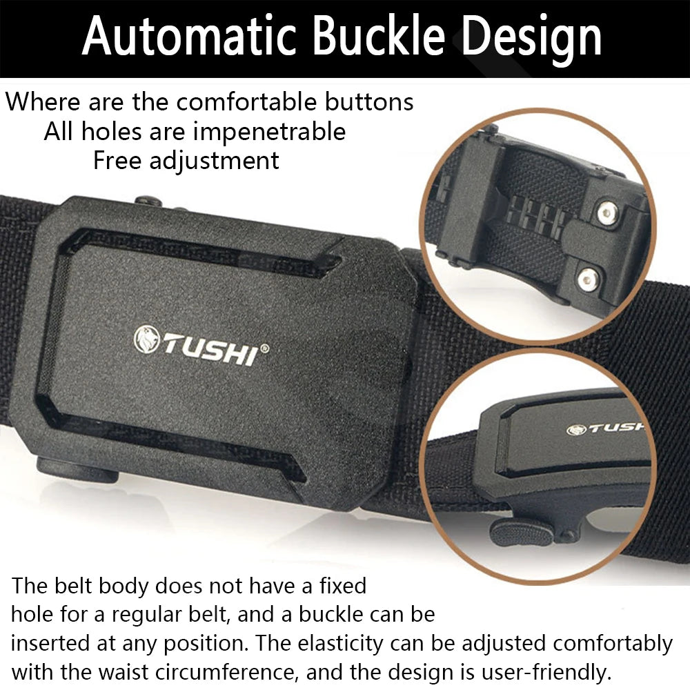 TUSHI Army Tactical Belt Quick Release Military Airsoft Training Molle Belt Outdoor Shooting Hiking Hunting Sports Belt