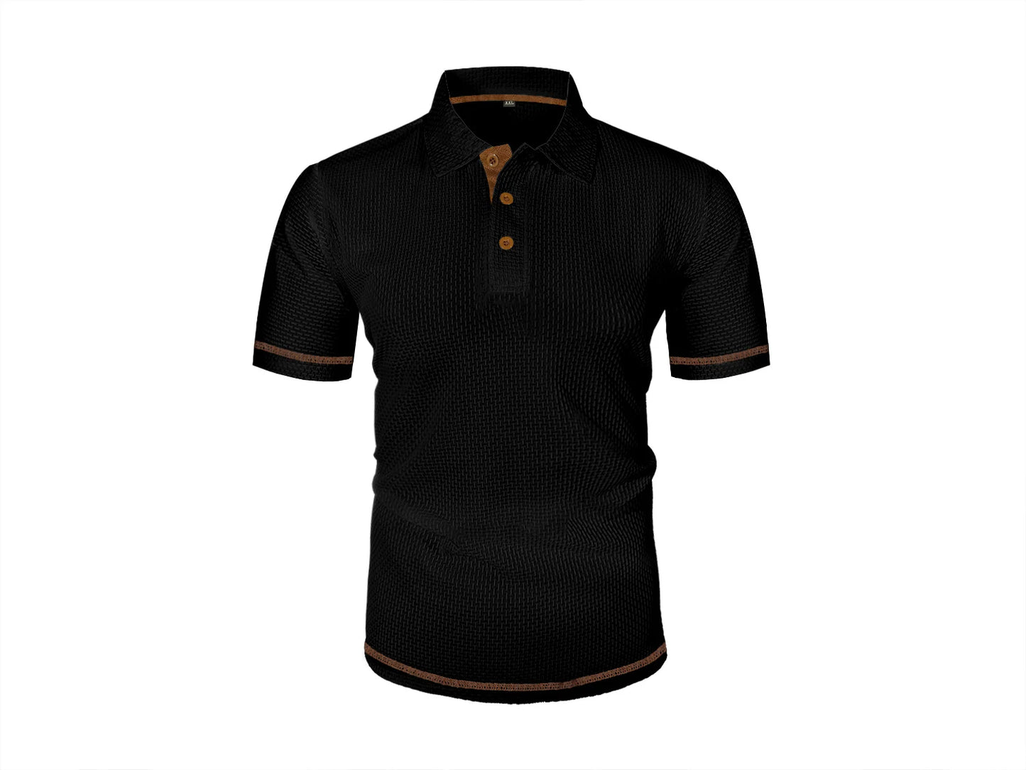Summer ice silk lapel men's short-sleeved T-shirt men's clothing top