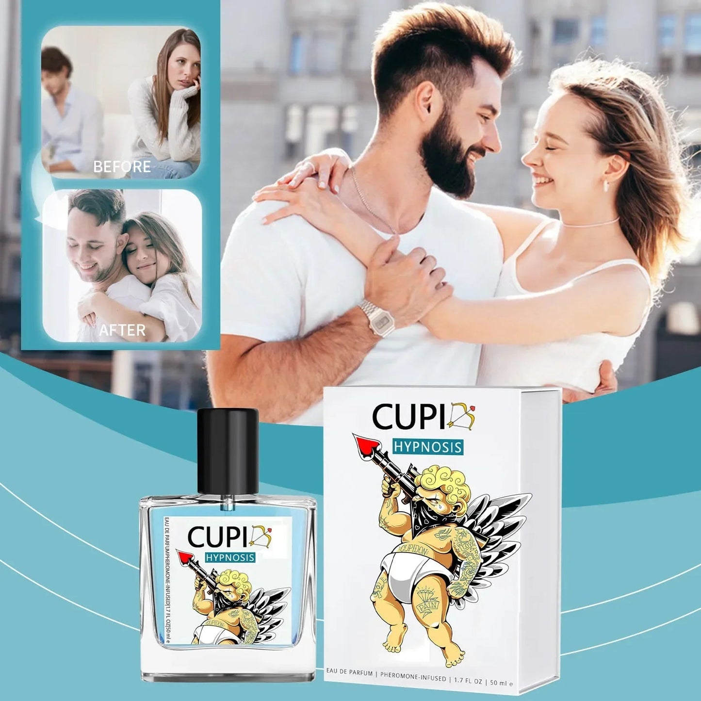 50ML Cupid Hypnosis Perfume Long Lasting Pheromone Fragrance Perfume Cologne for Men and Women Light  Cologne Fragrance Viralgem Store