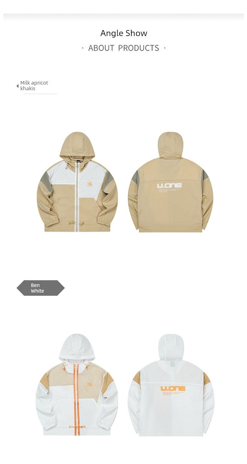 361 Degrees Women's Sports Thin Coat Windproof New 2024 Autumn Fashion Trend Multicolor Hooded Casual Wind Coat Only