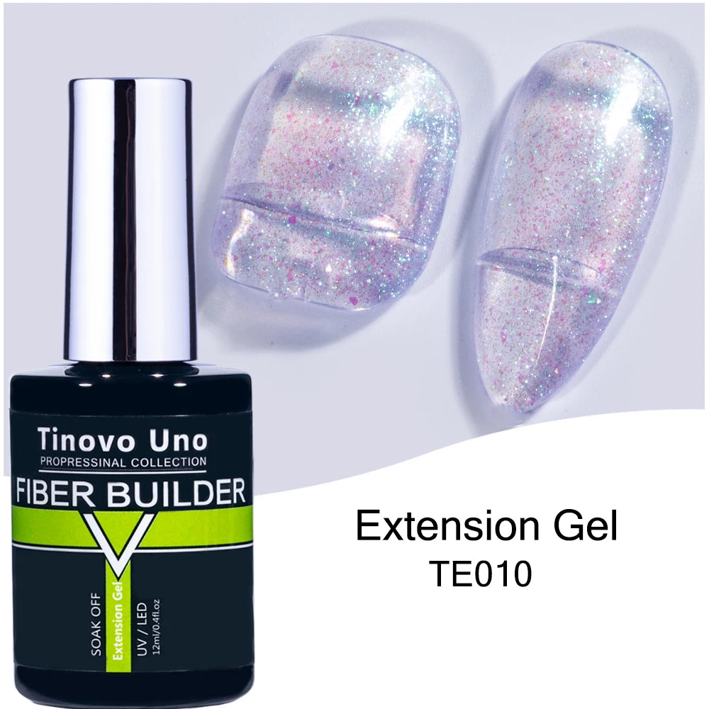 Tinovo Uno 41 Colors Builder Nail Gel in A Bottle Fiber Gel for Extensions Semi Permanent UV Building Poly Acrylic Nails Liquid