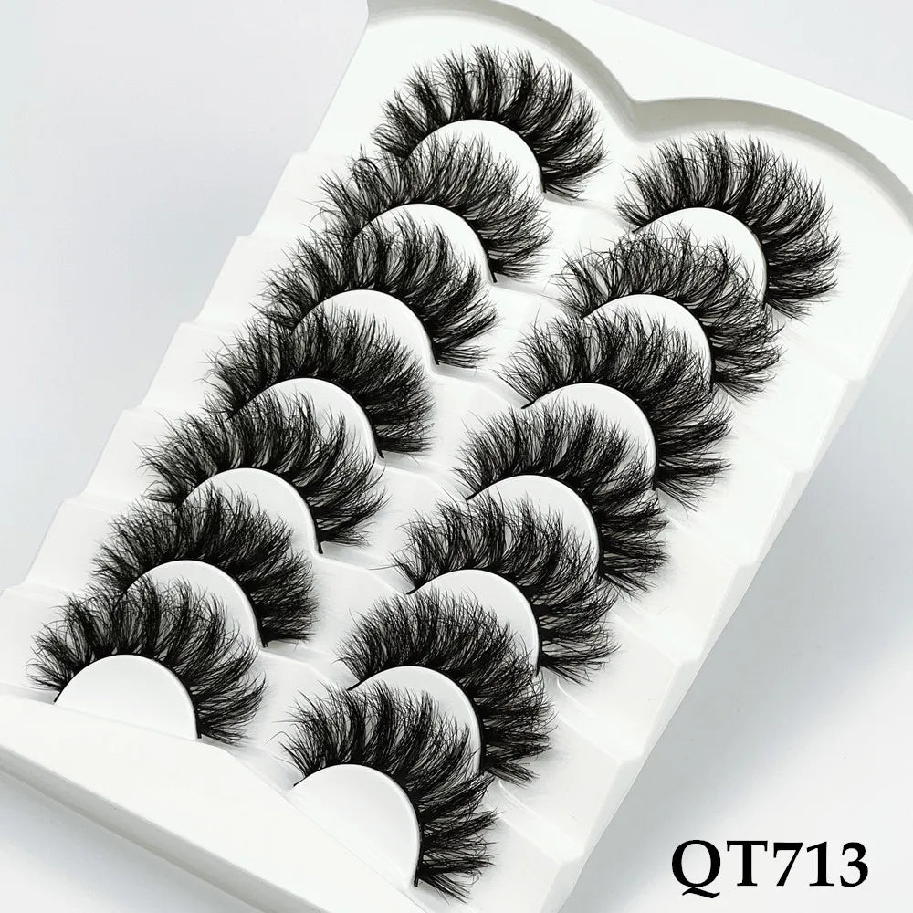 5/7/8 pairs 3D mink Lashes ,soft fluffy natural false eyelashes，individual eyelash extension, makeup tools lashes wholesale