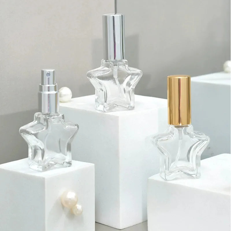 10/30/50pcs 8ml Star Shape Glass Perfume Bottle With Atomizer Empty Spray Cosmetic Liquid Mini Refillable Bottles