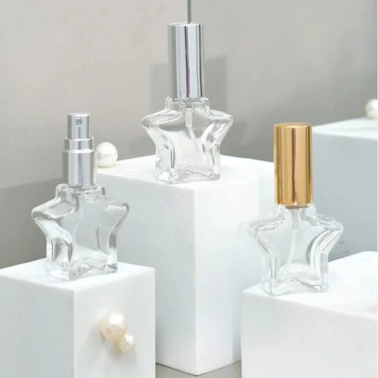 10/30/50pcs 8ml Star Shape Glass Perfume Bottle With Atomizer Empty Spray Cosmetic Liquid Mini Refillable Bottles