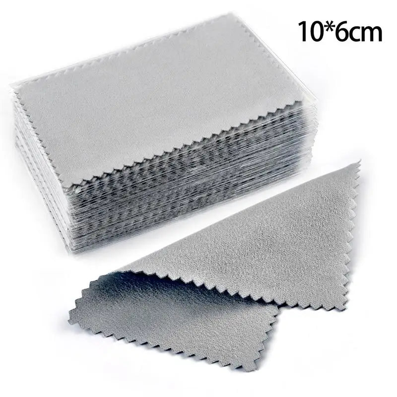 50Pcs Polish Polishing Cloth Silver Color Cleaning Polishing Cloth Soft Clean Wipe Wiping Cloth For Silver Gold Jewelry Tool