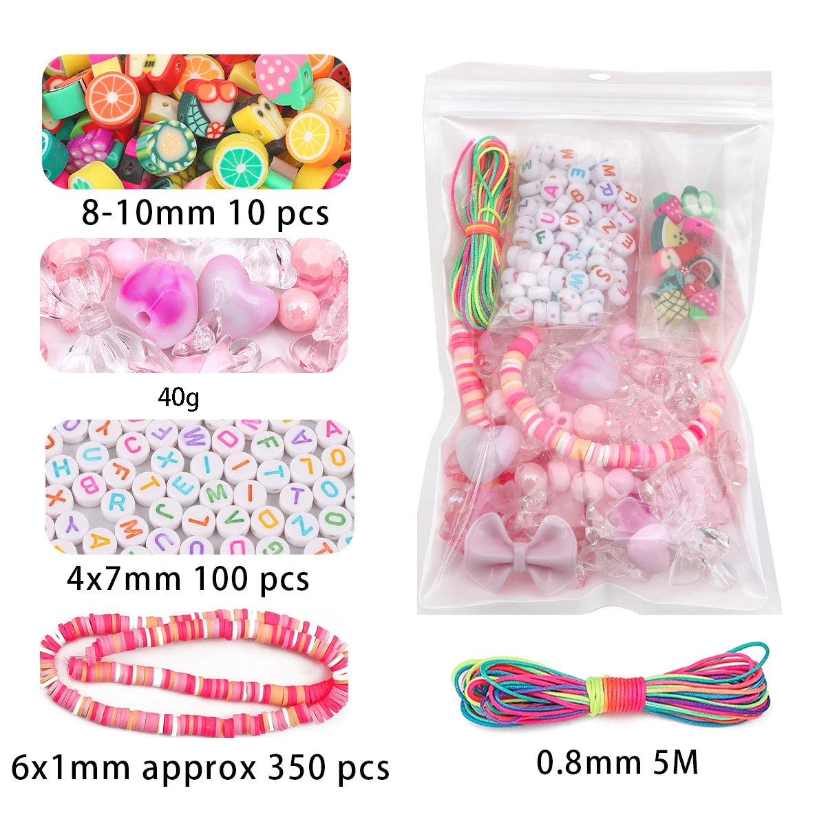 1bag Mixing Style Candy Color Acrylic Beads For DIY Handmade Bracelet Jewelry Making Phone Chain Accessories Viralgem Store