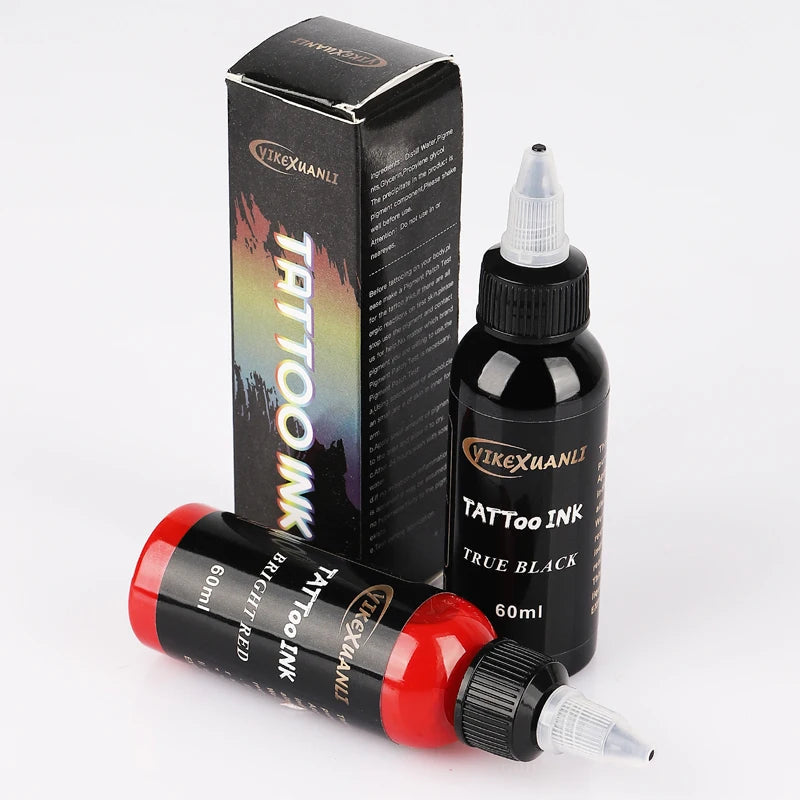 60ml red/black Tattoo Ink Pigment with box Body Art Tattoo Kits Professional Beauty Paints Makeup Tattoo Supplies Semi-permanent Viralgem Store