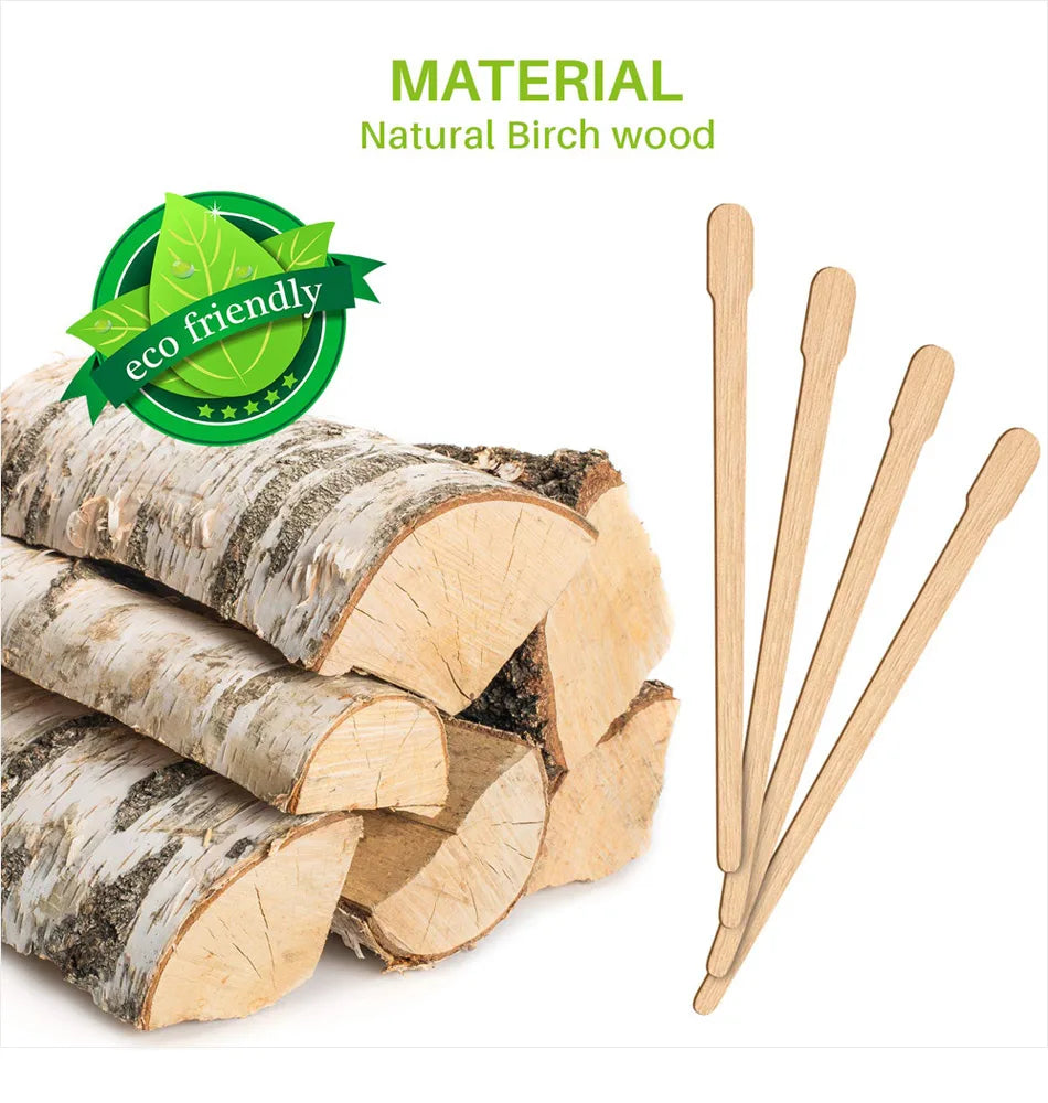 100Pcs Wooden Hair Removal Stick Face Wax Sticks Depilation Spatula Body Eyebrow Applicator Smooth Tongue Depressor Beauty Tools